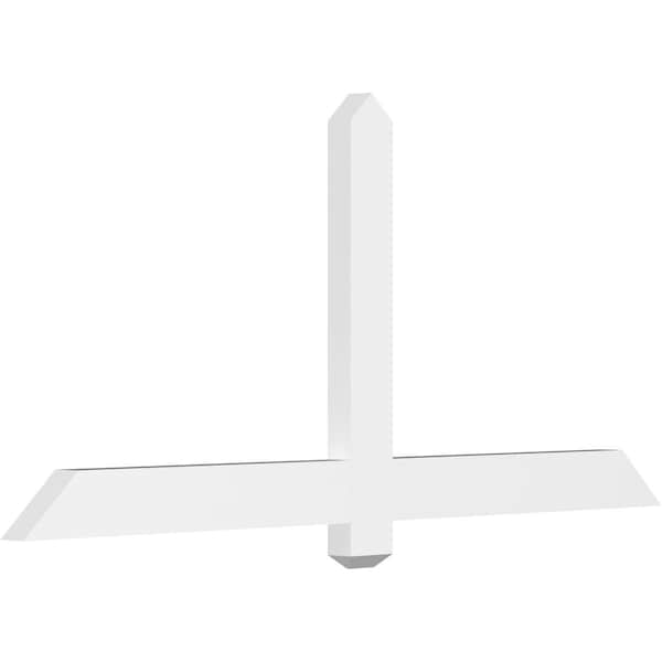 Ekena Millwork Eugene Architectural Grade PVC Gable Bracket, 60"W x 27 1/2"H x 2"D x 4"F, 11/12 Pitch GBP060X28X0204EUG00 - main
